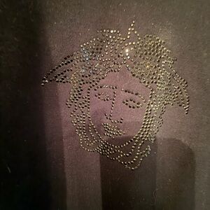 Versace Black Women's Rhinestone Graphic Sweatshirt